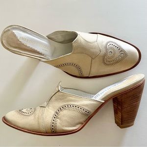 Vintage Amerino Ghiaia Heeled Mules